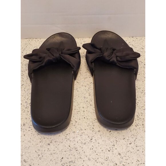 Pink Black slip in sandals flip flop shoes - Picture 3 of 10